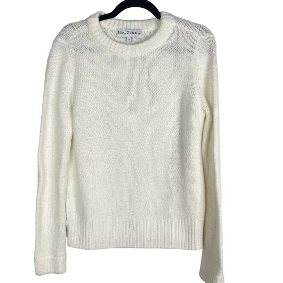 Ellsworth & Ivey Womens Medium M Cream Crew Neck Sweater Mohair Blend - Picture 1 of 9